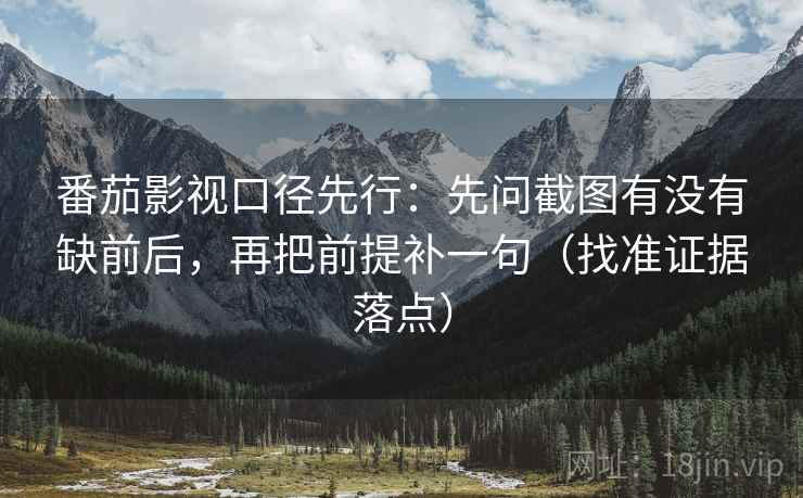 番茄影视口径先行：先问截图有没有缺前后，再把前提补一句（找准证据落点）