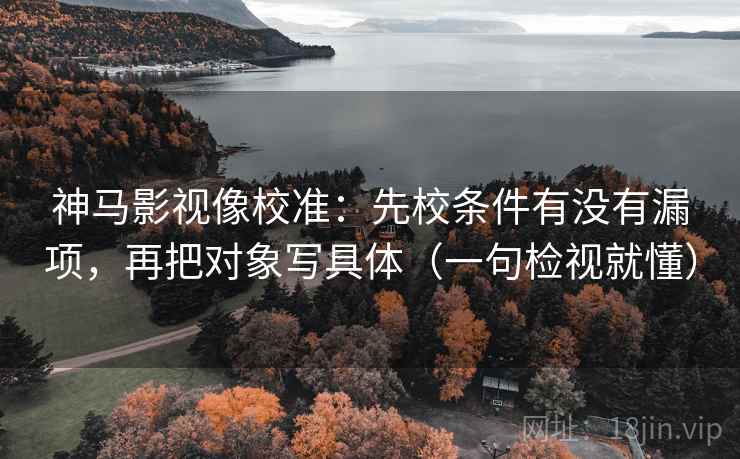 神马影视像校准：先校条件有没有漏项，再把对象写具体（一句检视就懂）